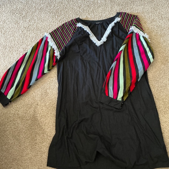 Anthropologie Chantik Beaded Embroidered Fringe Dress SIZE L - Picture 3 of 6